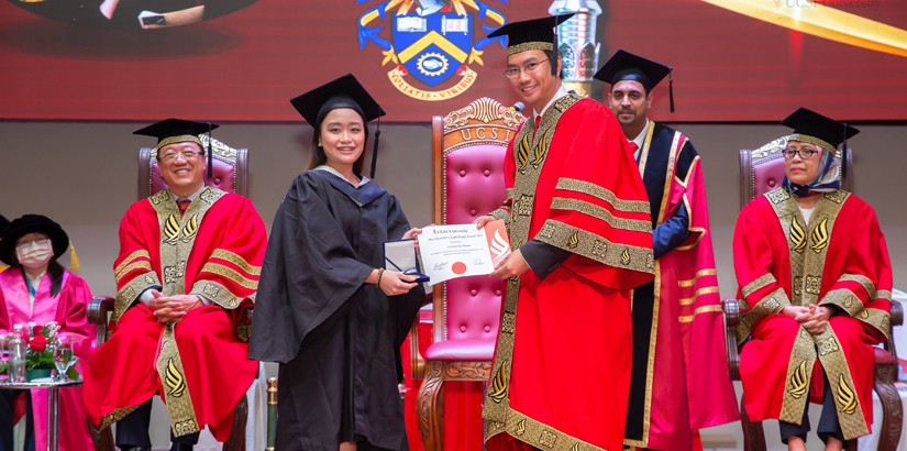 Gold Medalist: Lavinia Ng Yenyun, the Pro-Chancellor’s Gold Medalist studied Bachelor of Arts (Honours) in Hospitality Management at the Faculty of Hospitality and Tourism Management, UCSI University Kuching Campus.